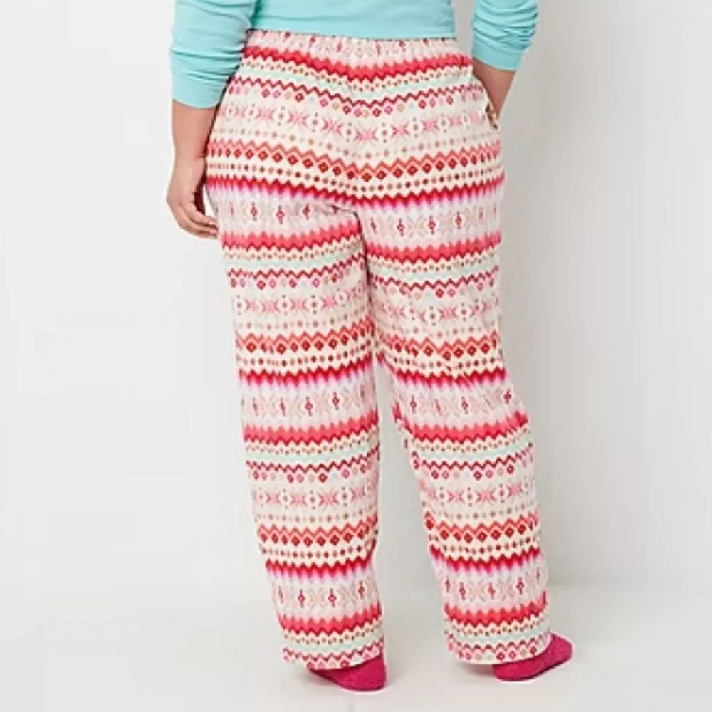 Sleep Chic Faire Isle Nordic Print Fleece PJ Pants and Socks Set Size XL